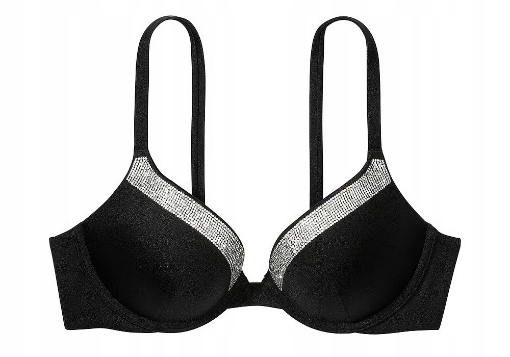 Koupací hora Victoria's Secret push-up černá se zirkony 70C (32C)