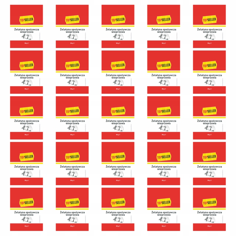 Topseller Żelatyna spożywcza wieprzowa 50g X25