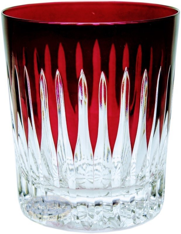 Rubinowe kryształowe szklanki do whisky 280ml