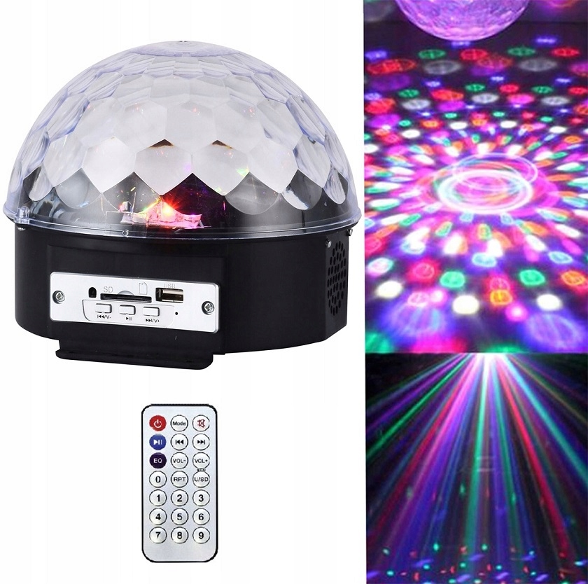 Kula Disco Projektor Głośnik MP3 USB pilot Marka Aptel