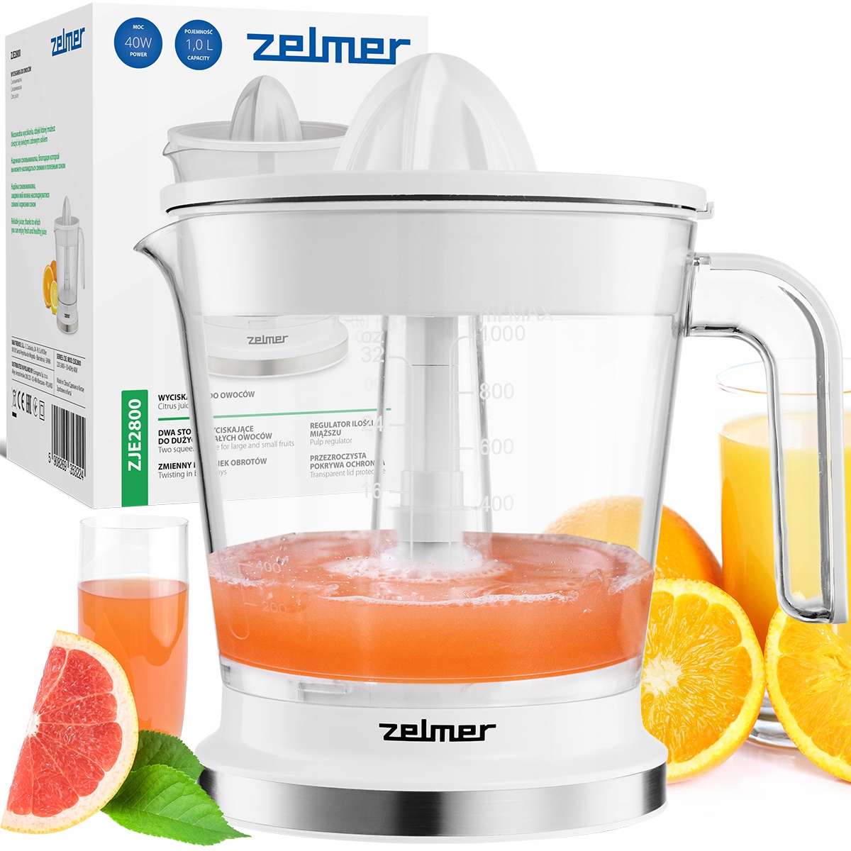 WYCISKARKA CYTRYSÓW ZELMER DO SOKÓW WYCISKACZ OWOCÓW NA SOK 1L 40W