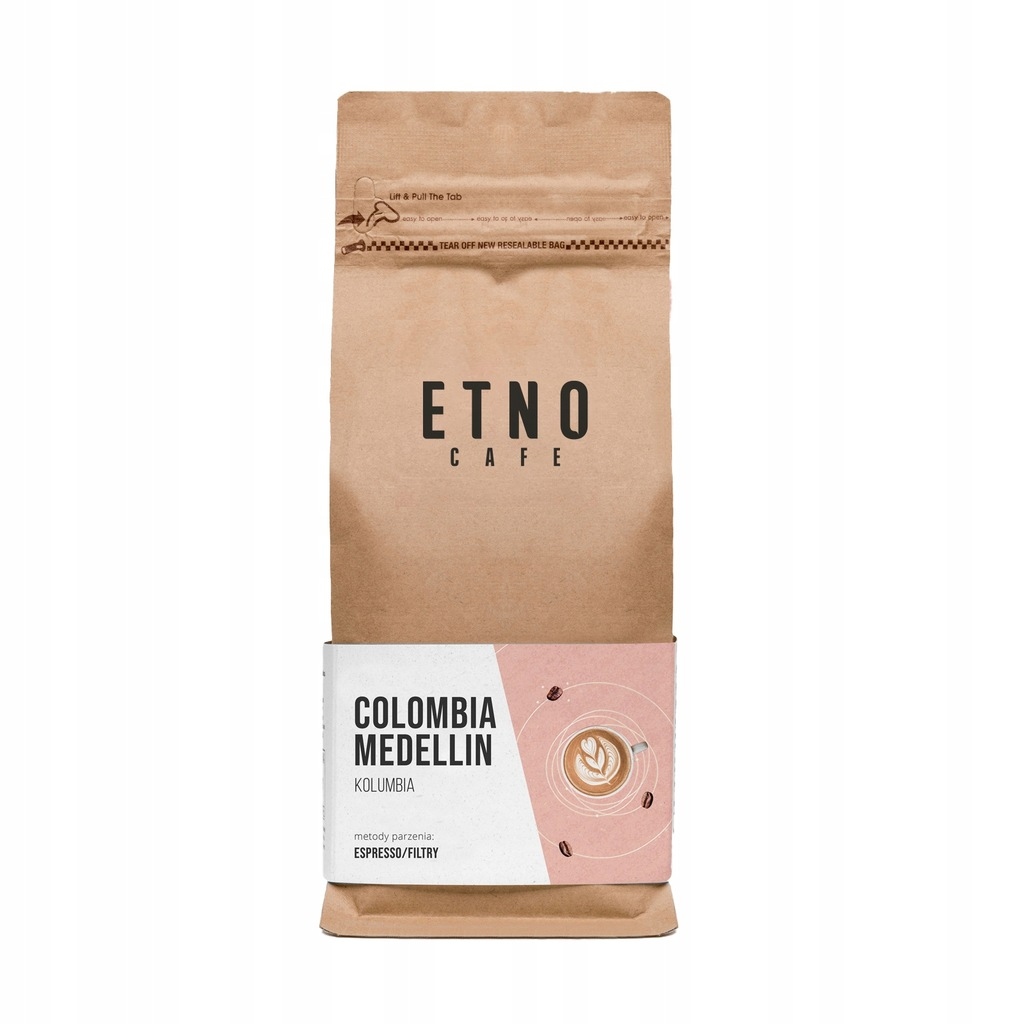 Kawa Ziarnista Etno Cafe Arabica Colombia Medellin Kolumbia 1KG