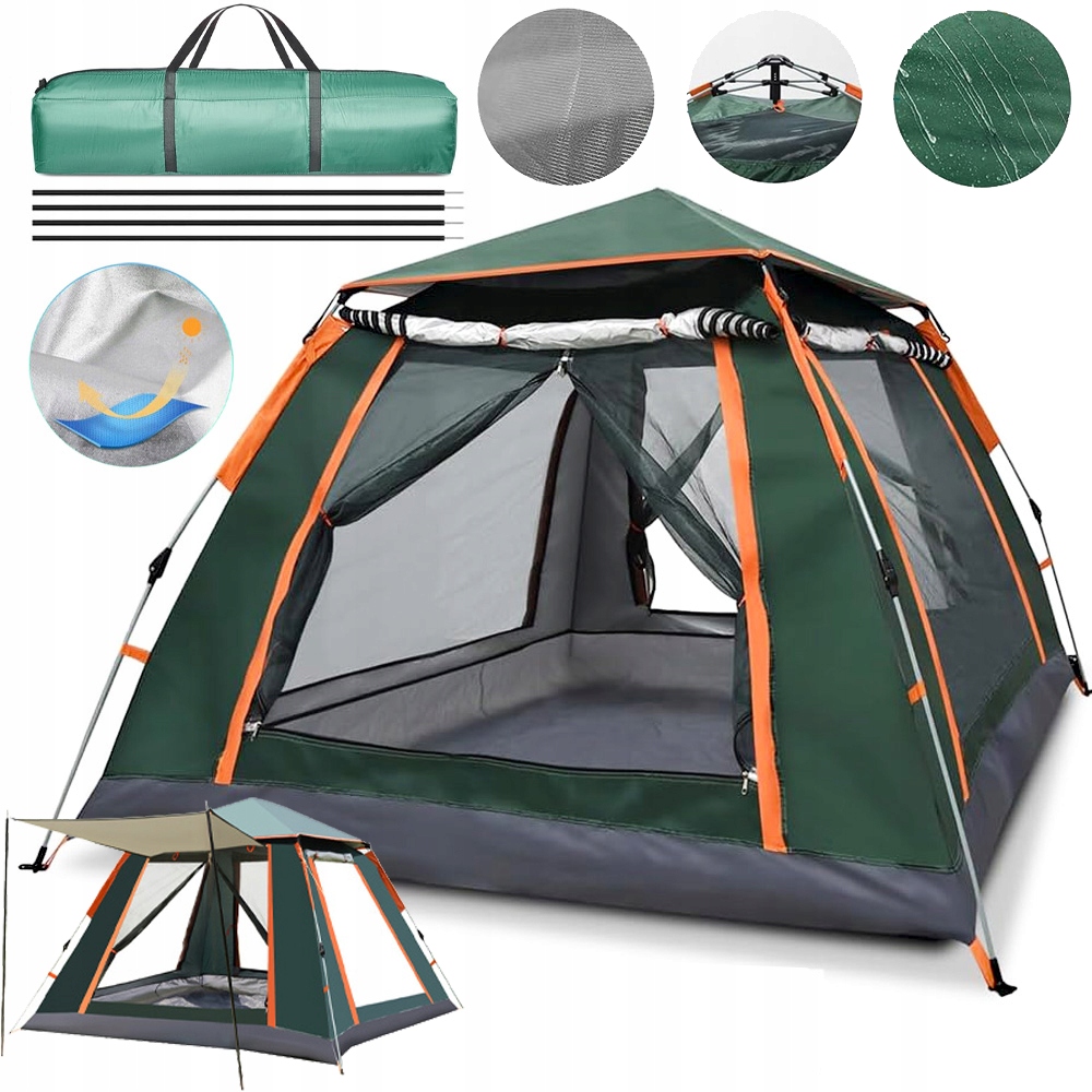 Duży XXL Namiot Plażowy 3-4 Samorozkładający Automatyczny Wielofunkcyjny