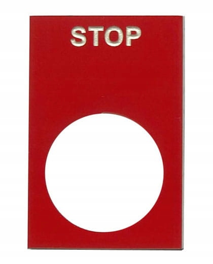 Tabliczka opisowa TK4530 STOP z taśmą 3M