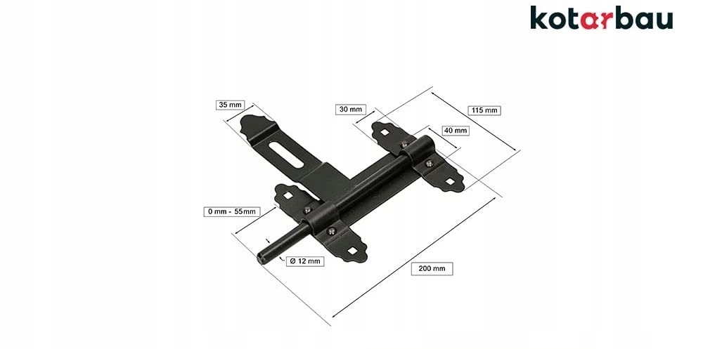 ZASUWA 200 DO DRZWI BRAMOWA BRAM GARAŻOWA RYGIEL DRZWIOWA RYGLOWA ZASUWKA EAN (GTIN) 5907465900331