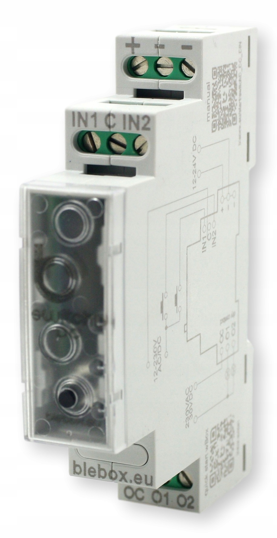 BleBox switchBoxD DC Din relé Wifi na Din lištu 12V 24V DC