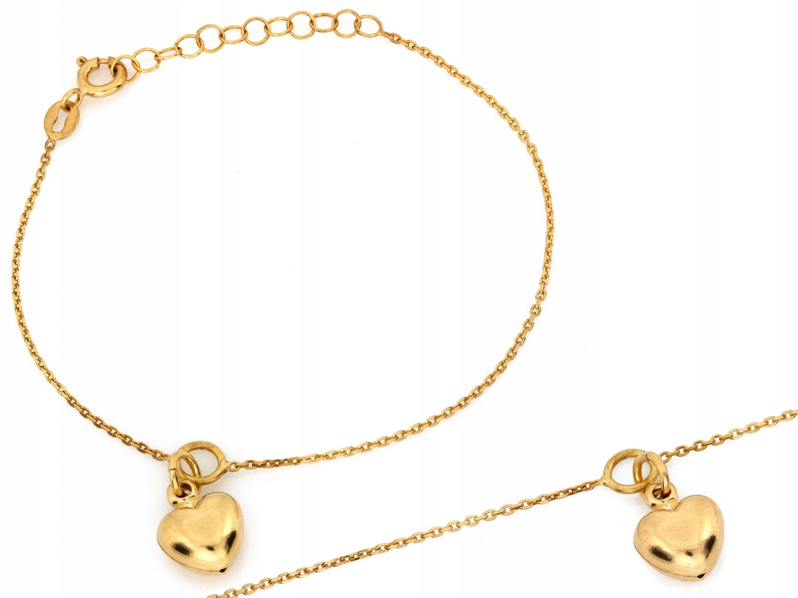 Stříbrný náramek 925 pozlacený s nafukovacím srdcem r19 1.96g jako dárek
