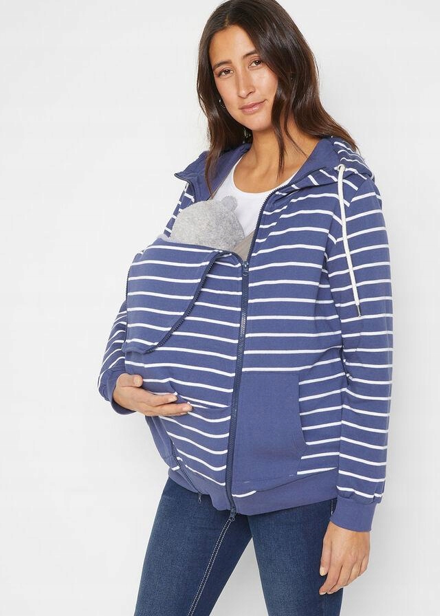 BLUZA ROZPINANA CIĄŻOWA Z WSTAWKĄ BONPRIX 52
