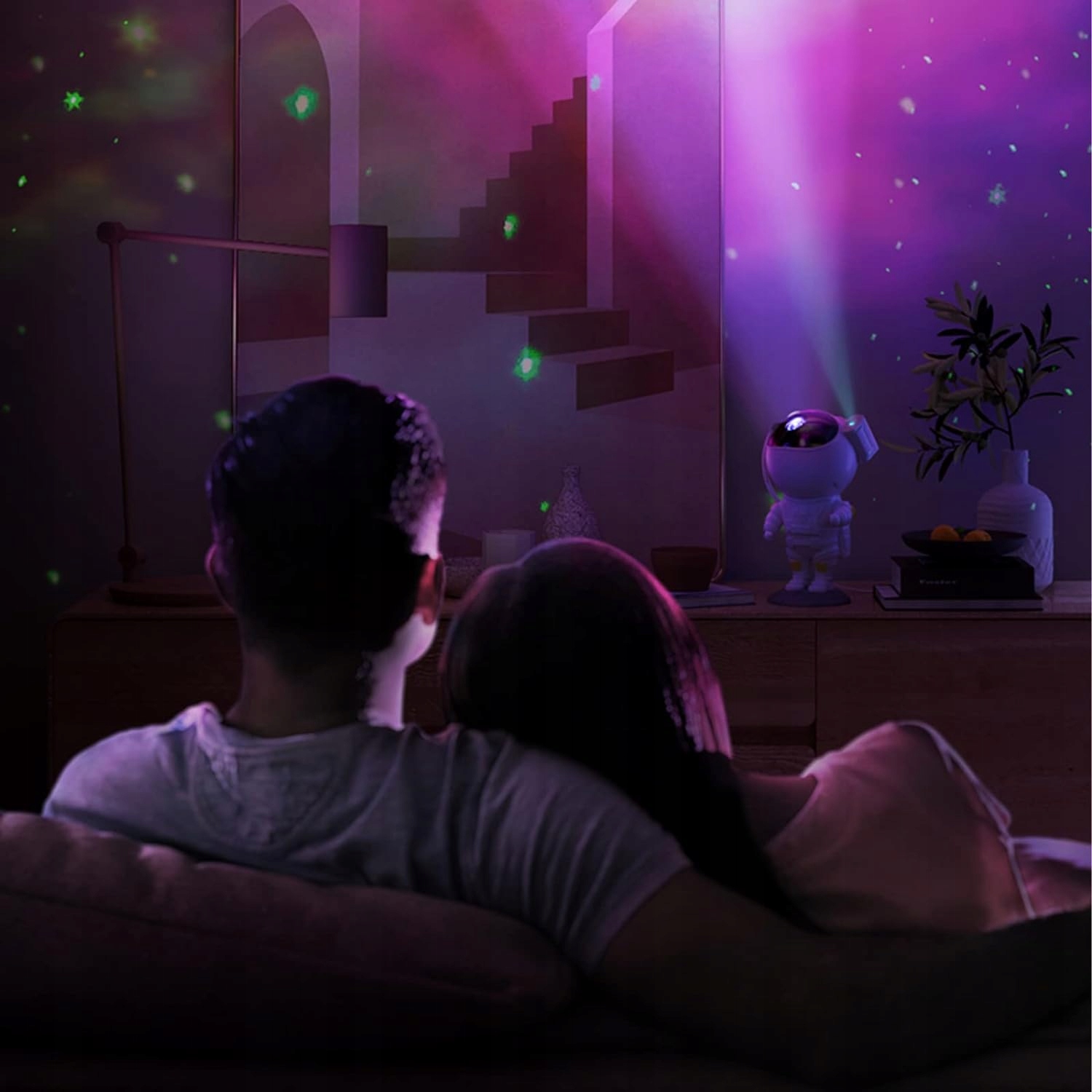 PROJEKTOR GWIAZD NIEBA LED LAMPKA NOCNA ASTRONAUTA KOSMONAUTA DLA DZIECI Waga produktu z opakowaniem jednostkowym 0.56 kg