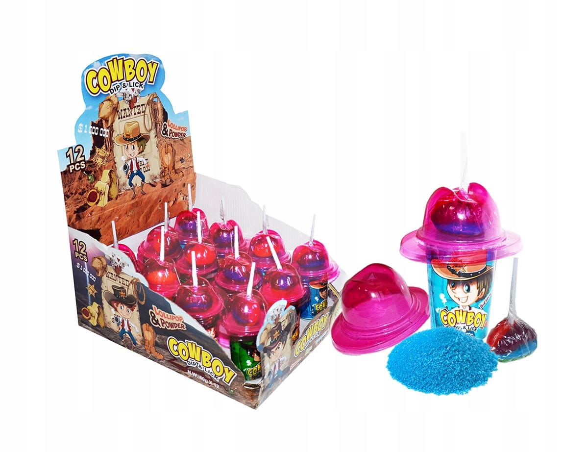 Levně Lízátko S Práskacím Práškem Cowboj Dip&lick 60G X 12 Ks 720G