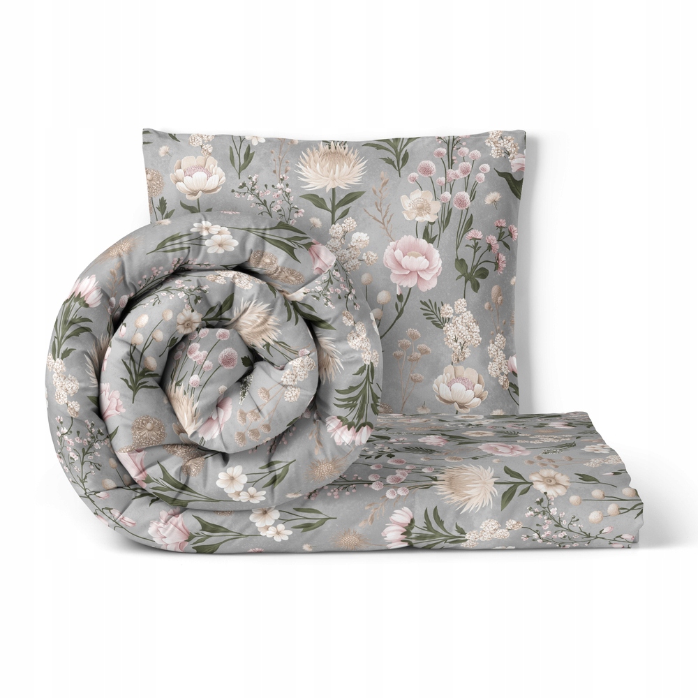 Povlečení 140x200 cm, 70x80 cm, 140 g/m2, bavlna 100% Květinová zahrada Vanilka S