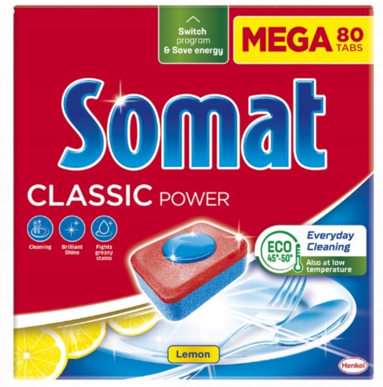 Levně Somat Classic Lemon Tablety do myčky, 80 kusů