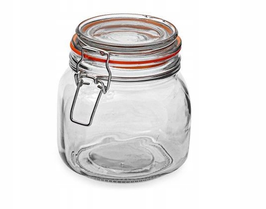 

Słój szklany 0.75L 750ml Kwadratowy z klamrą weck