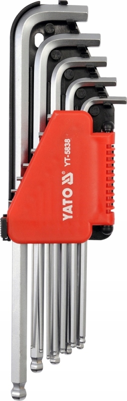 Yato Zestaw Kluczy Imbusowych Z Kulistą Końcówką, Ekstra Długie, 12 Szt.