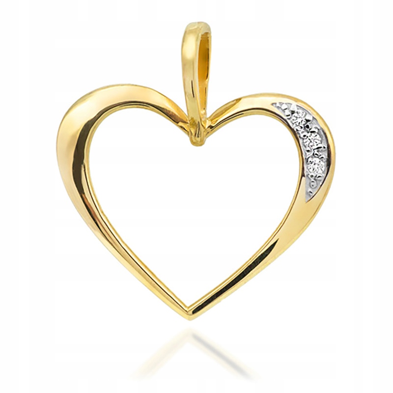 Zlatý Přívěsek pr.585 Přívěsek Srdce S Zirkony