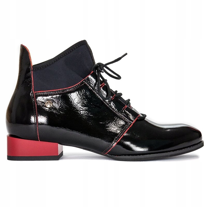 Botki damskie Maciejka 04744-16 skórzane czarno-czerwone r.40 Stan opakowania oryginalne