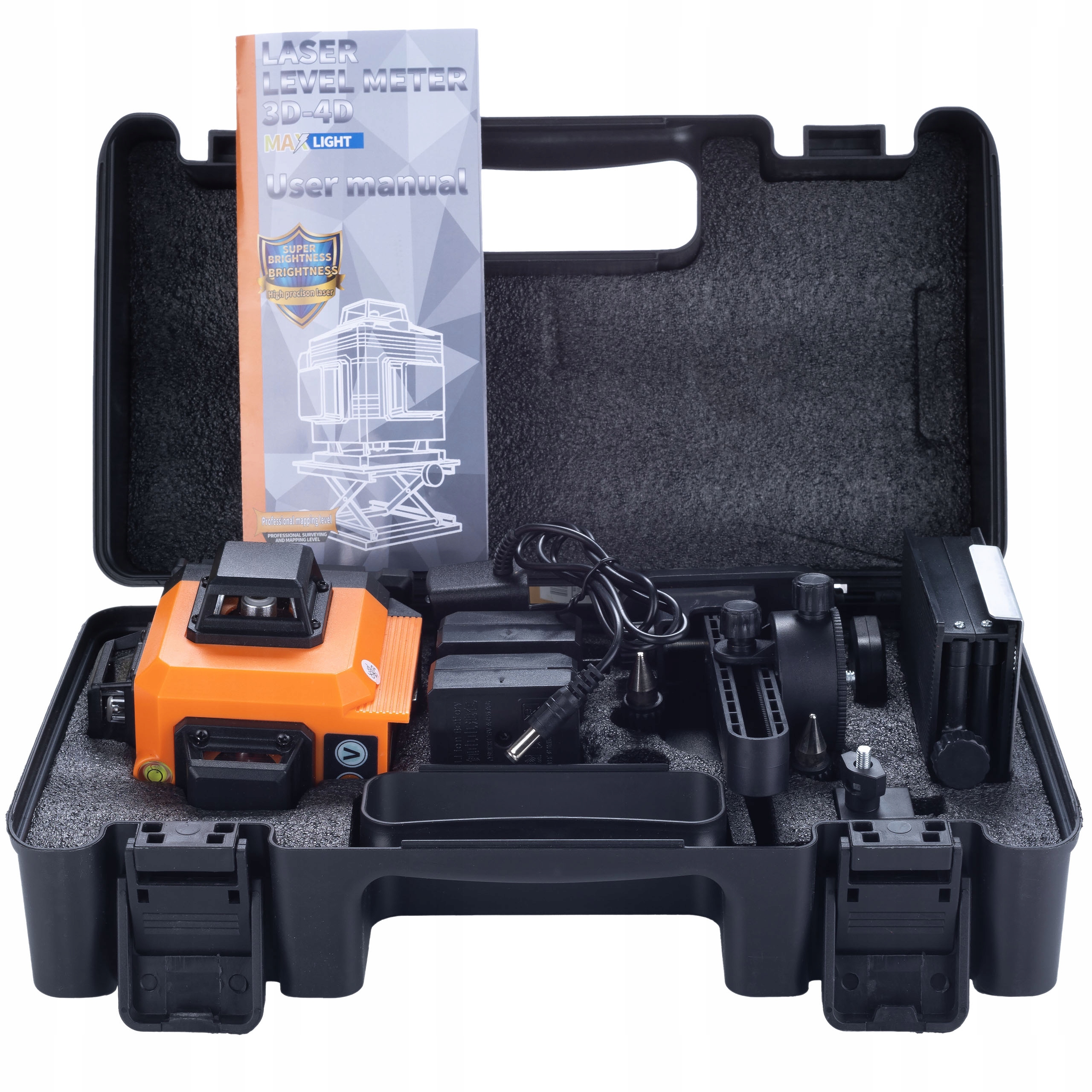 LASER KRZYŻOWY POZIOMICA + STATYW OKULARY TARCZA Stan opakowania oryginalne