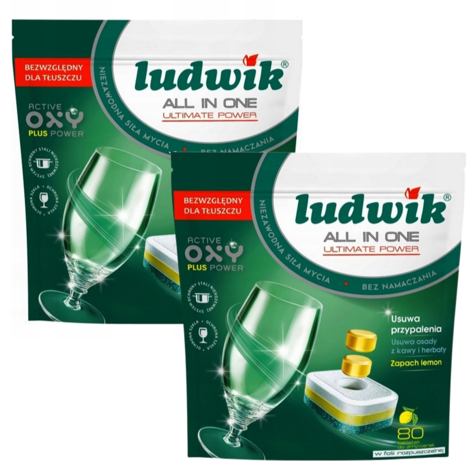 Levně Ludwik Tablety Do Myčky All in One Lemon 80 ks Sada x2