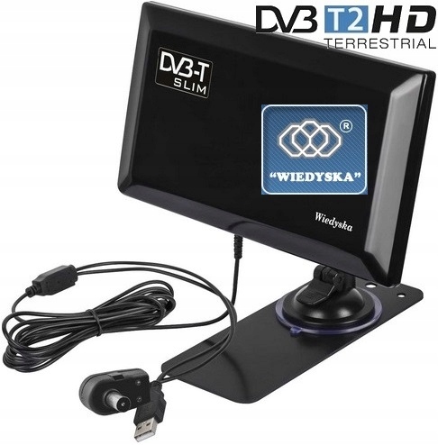 

Antena Tv Pokojowa Slim DVB-T/T2 Hd Kompaktowa