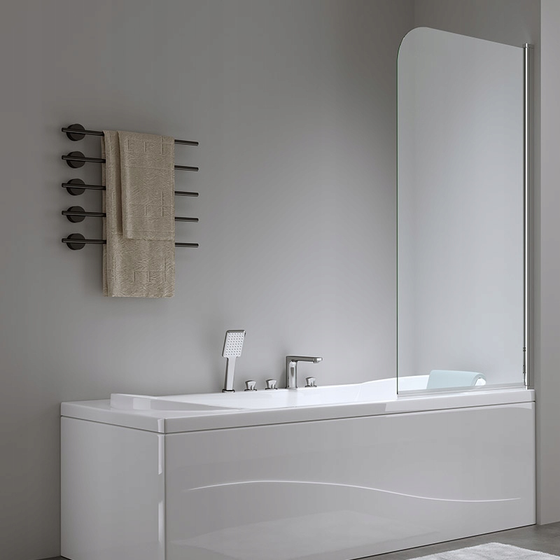 PARAWAN NAWANNOWY PR01 CHROM 70x140 CM 6 MM Kolor szyby transparentny