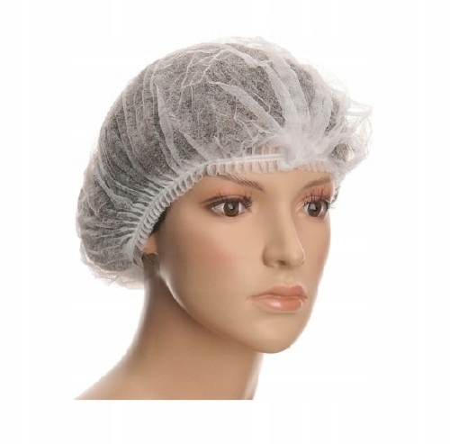 Czepek Jednorazowego Użytku Clip Biały 100SZT Czepki Harmonijka