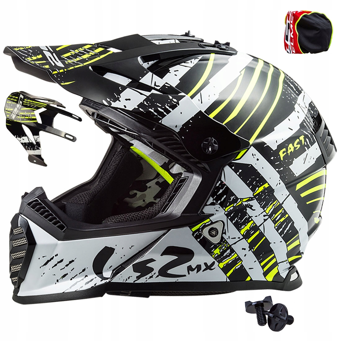 

Kask Enduro Cross LS2 MX437 Fast Verve Biały r M
