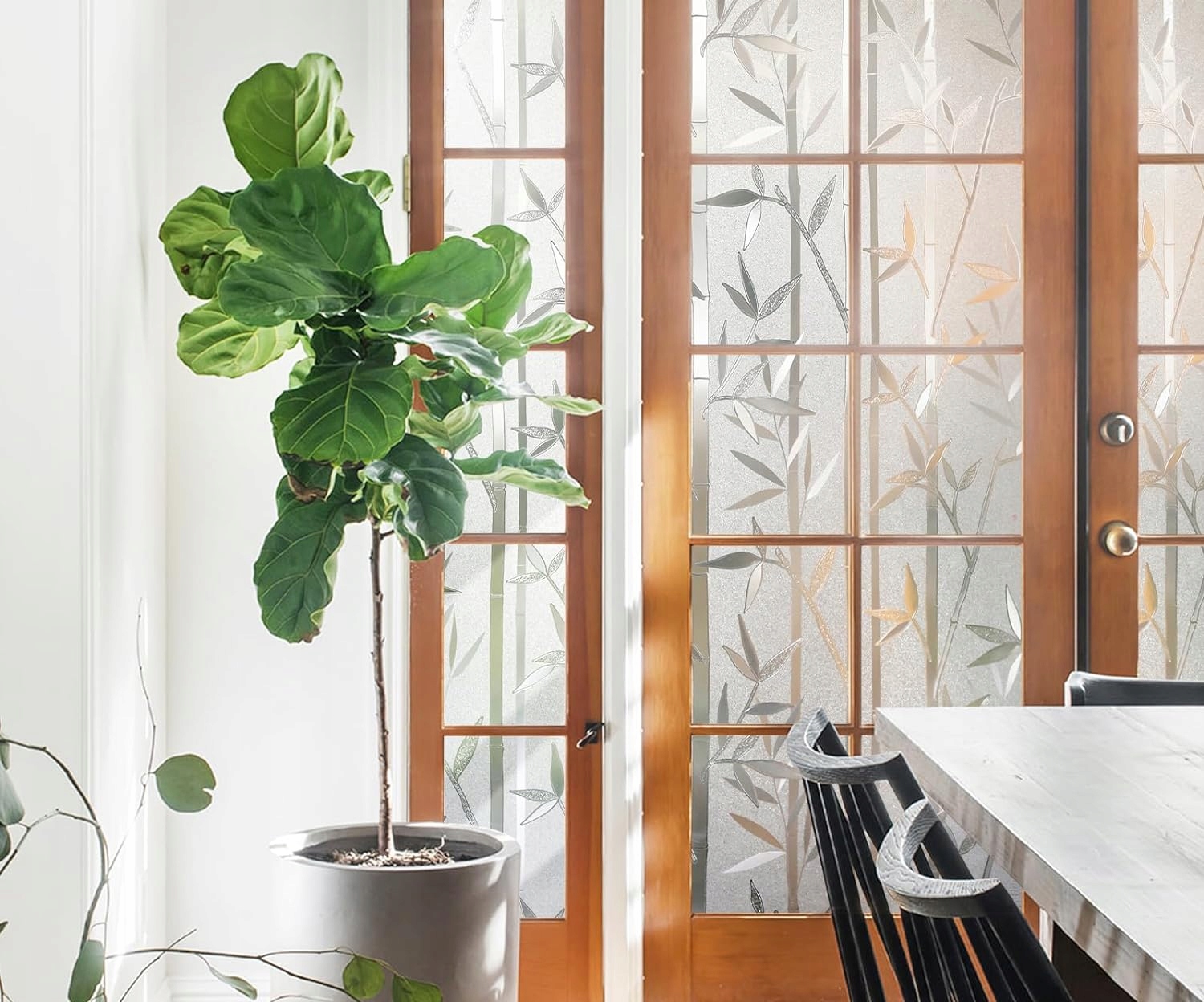 FOLIA NA SZYBĘ OKIENNA OZDOBNA BAMBUS DESIGN CHRONIĄCA PRYWATNOŚĆ 60*100cm Marka blurr