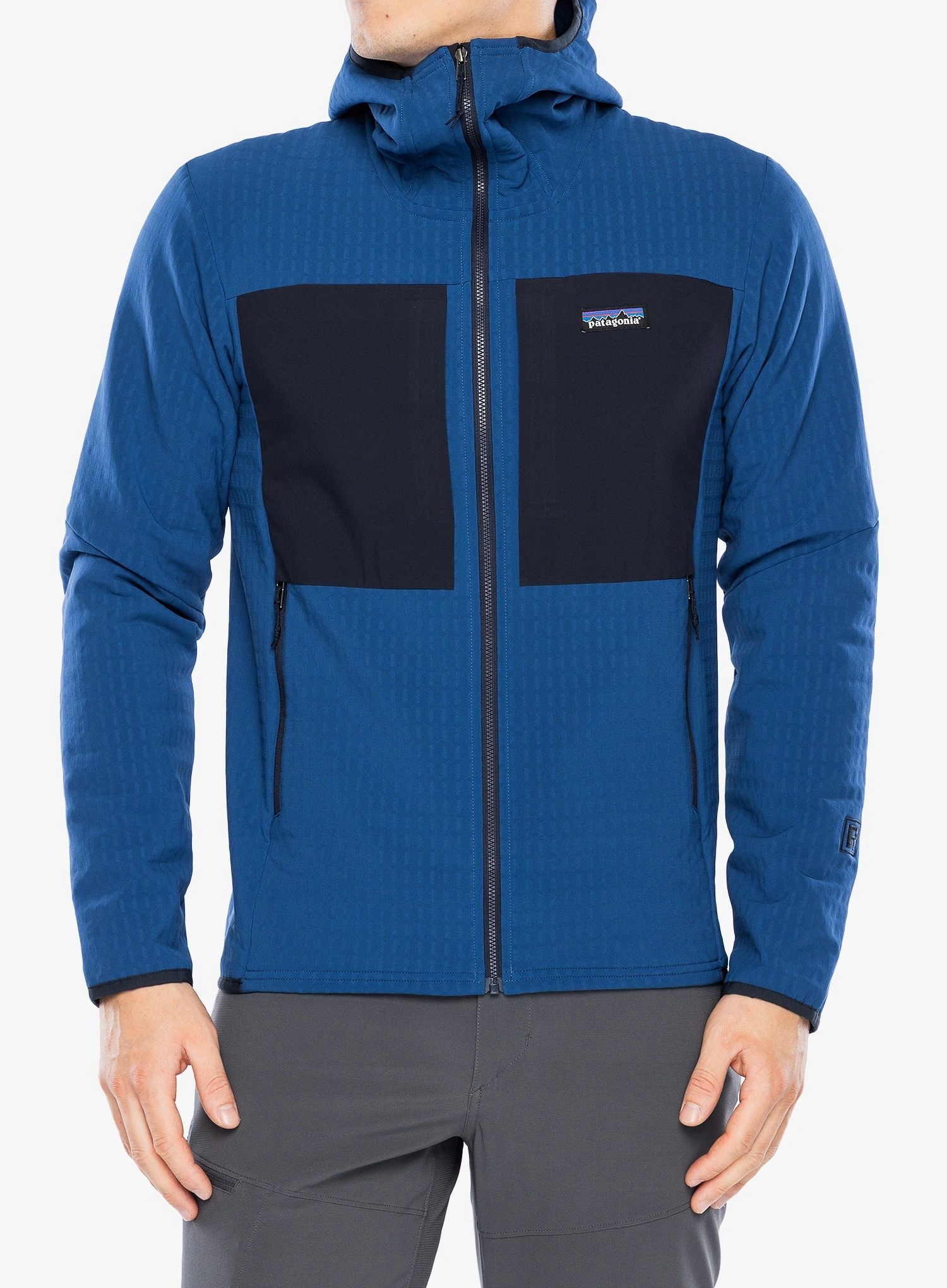 Softshellová bunda Patagonia R2 TechFace Hoody clement blue L