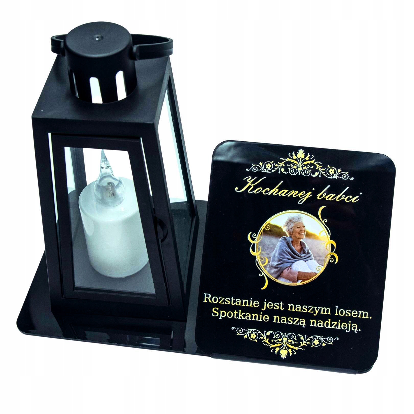 ZNICZ LED STATUETKA ZE ZDJĘCIEM NA CMENTARZ GRÓB