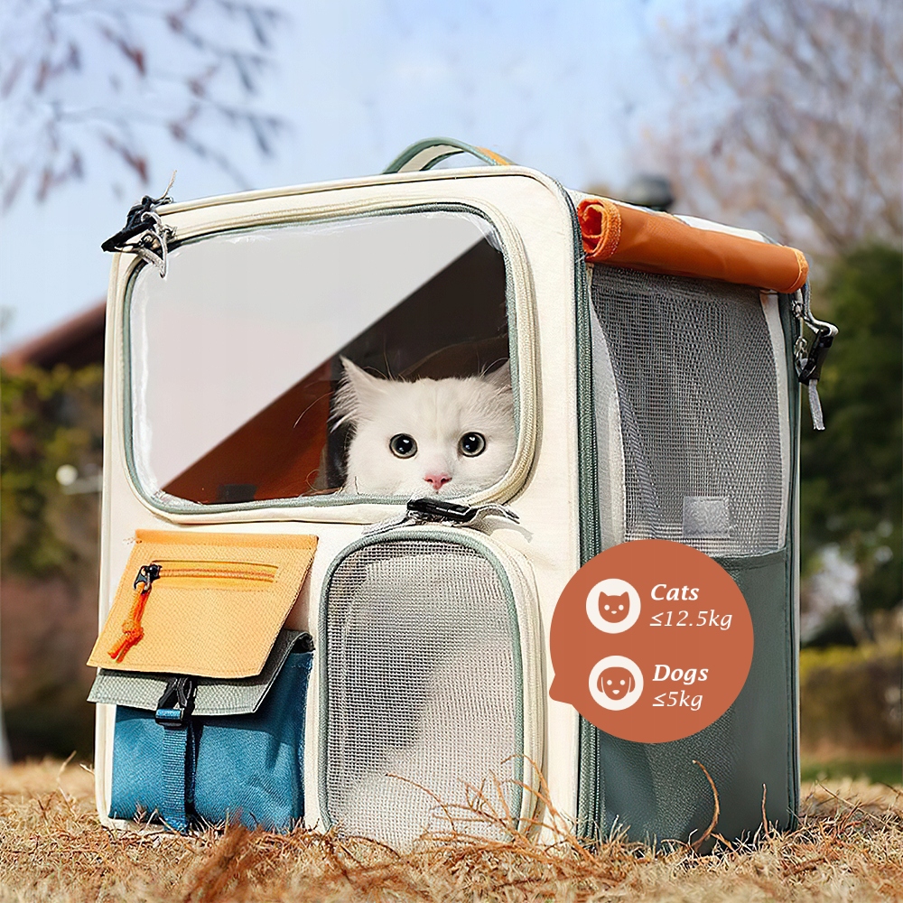 Levně Přenosný Transportní Batoh Pro Kočku A Psa Do 12,5 Kg, Průhledný