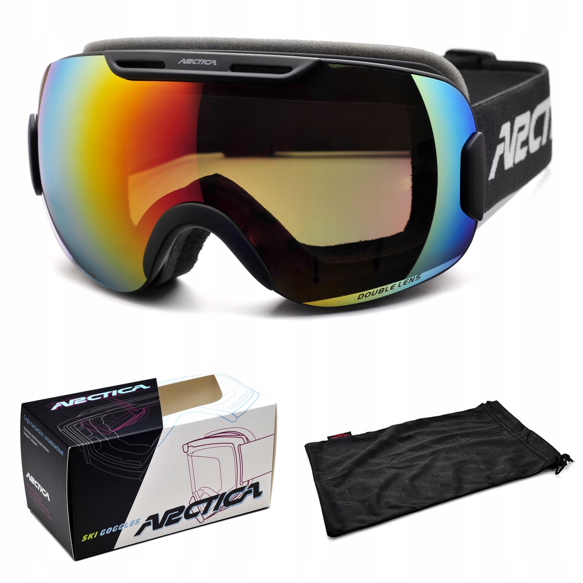 Lyžařské Brýle S Dvojitým Sklem, Nezamlžující Se, Arctica G-102A, Kategorie 2