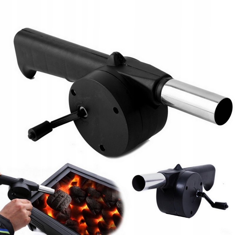 DMUCHAWA RĘCZNY WIATRAK WENTYLATOR DO ROZPALANIA OGNISKA KOMINKA GRILLA BBQ Stan opakowania oryginalne