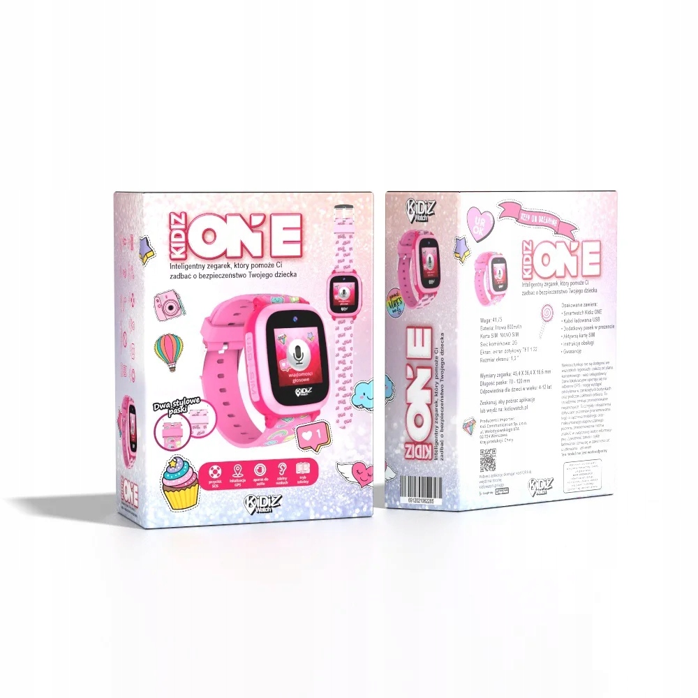 PREZENT DLA DZIECKA Smartwatch KiDiZ One różowy GPS ROZMOWY PRZYCISK SOS Transmisja danych 2G
