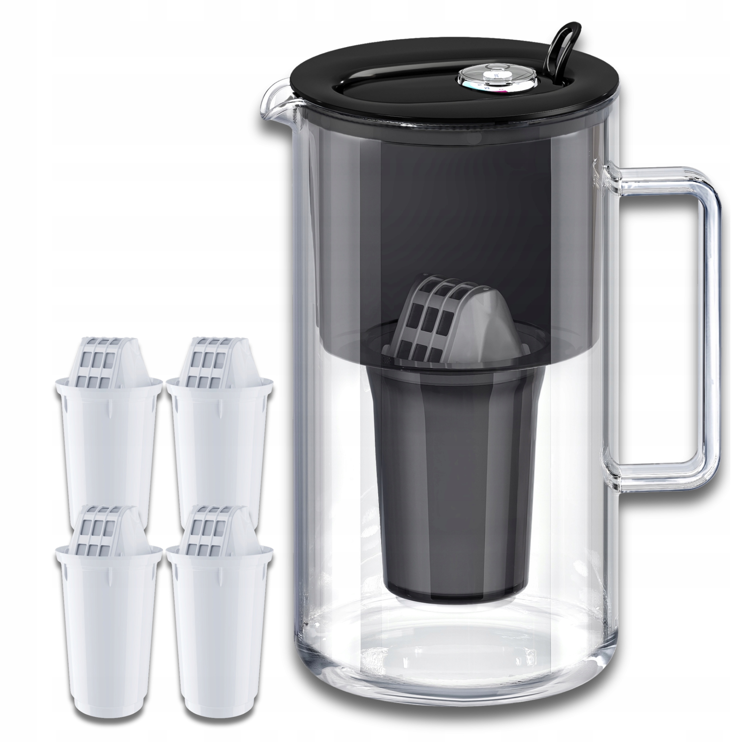 Filtrační konvice skleněná Aquaphor Nord 2,5 l 4 náplně A5 (350 l), černá