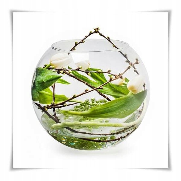 Wazon szklana kula dekoracyjna D-20 cm H-17 cm Materiał szkło