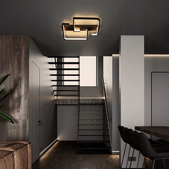 LAMPA LED KWADRAT SUFITOWA PLAFON LED + PILOT Kolor czarny