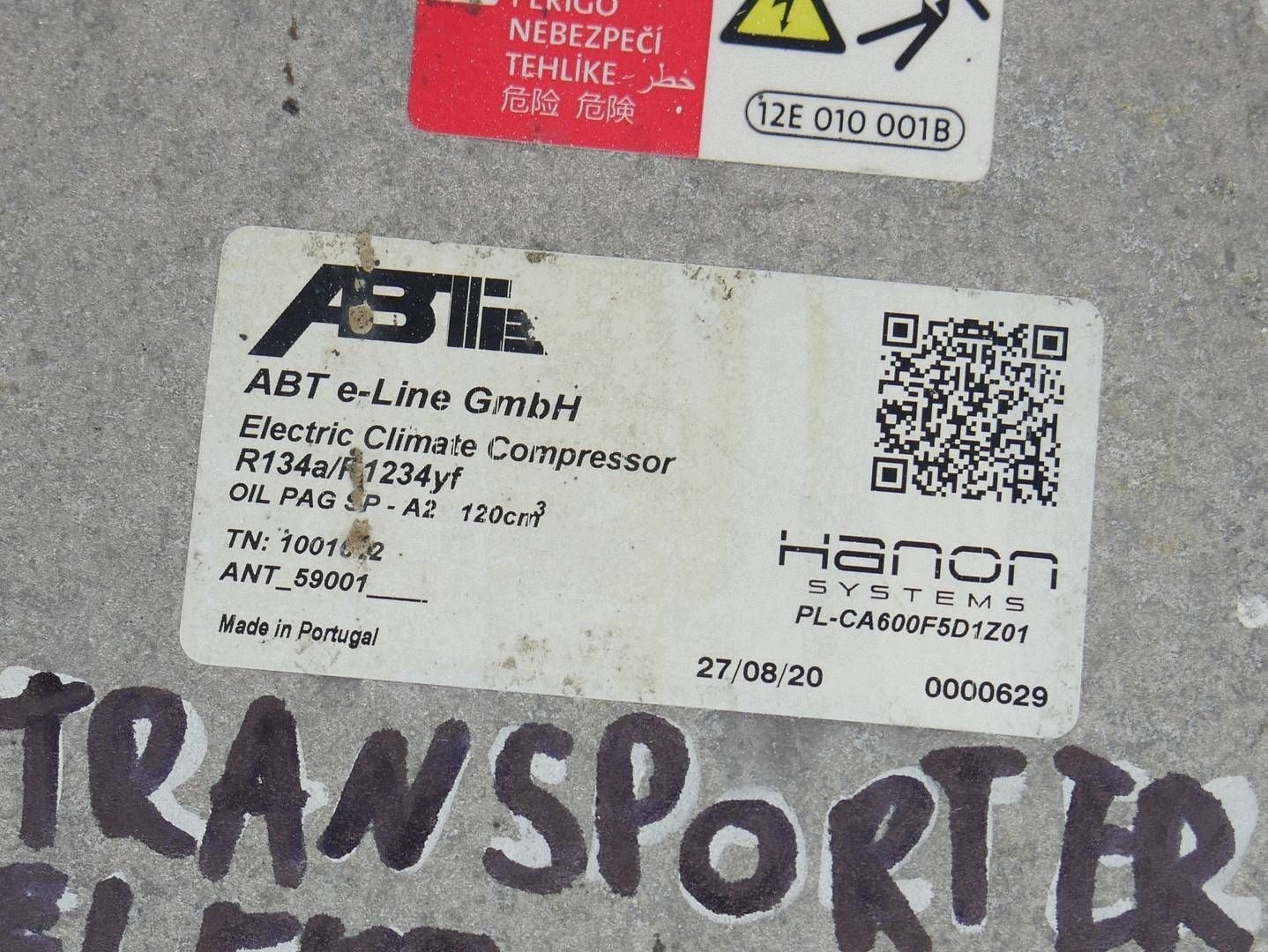 compressor compressor; of the air conditioning VW E TRANSPORTER ABT PL-CA600F5D1Z01