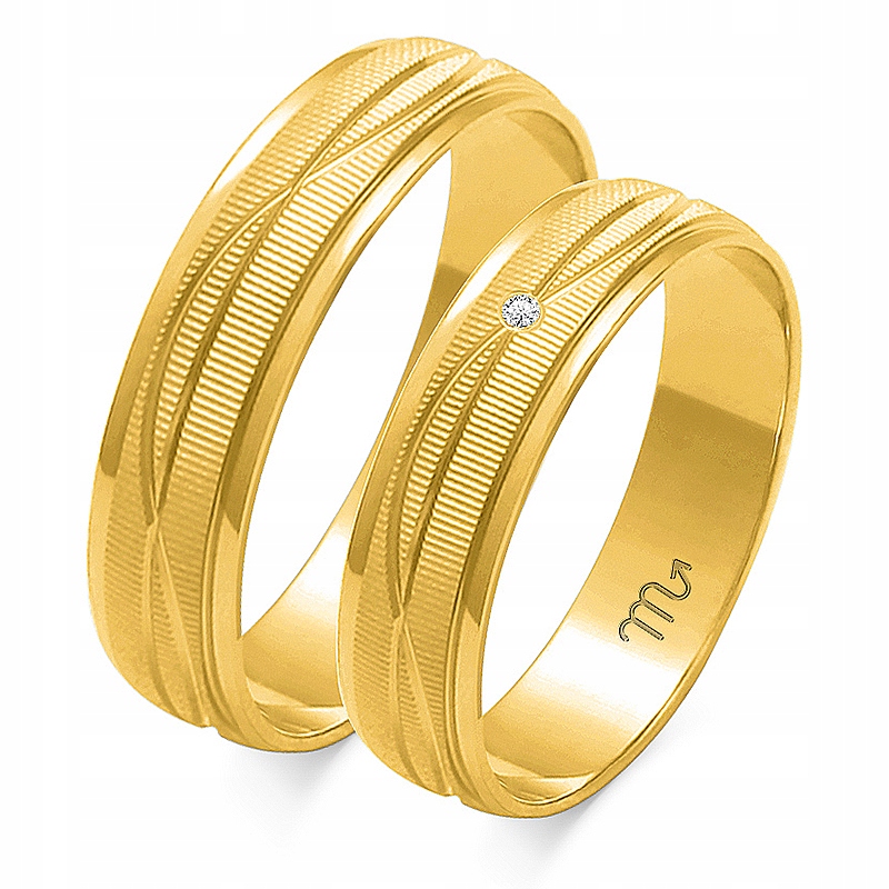 ZŁOTE OBRĄCZKI ŚLUBNE PRÓBA 585 DIAMENT M.JOPEK