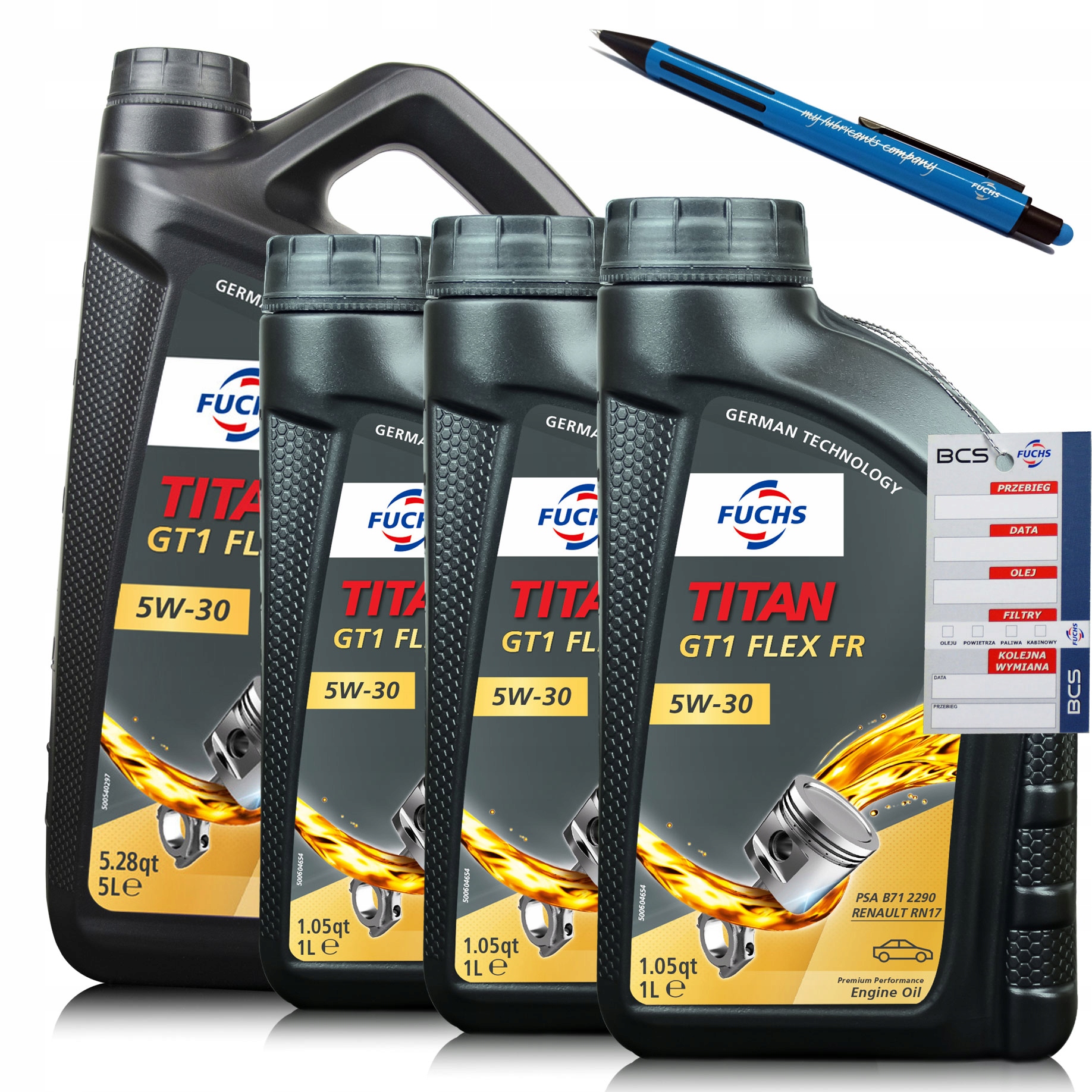 8 LITRÓW OLEJ FUCHS TITAN GT1 FLEX FR 5W30 RN17 PSA2290