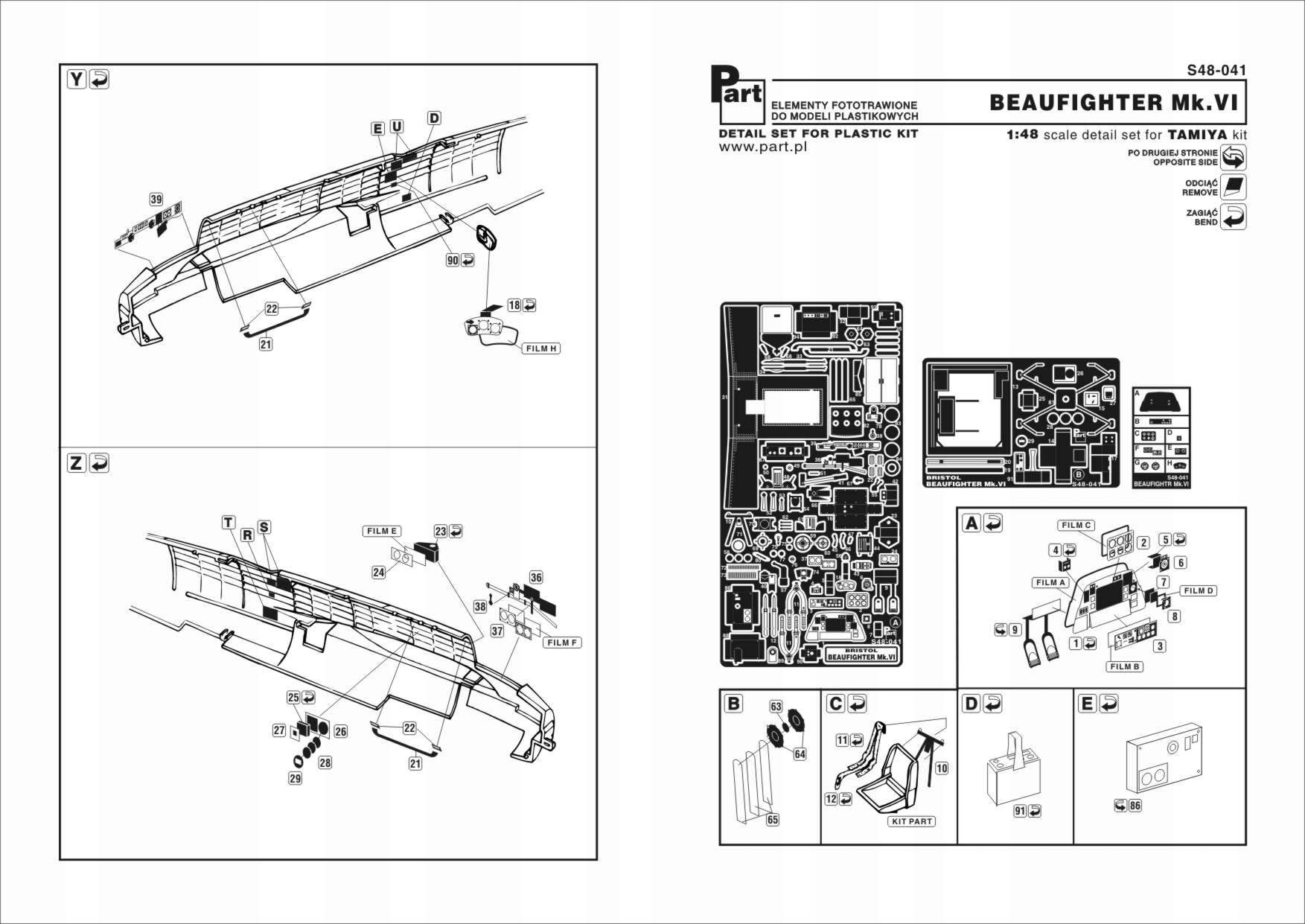 Část S48-041 1/48 Bristol Beaufighter Mk.VI (Tamiya)