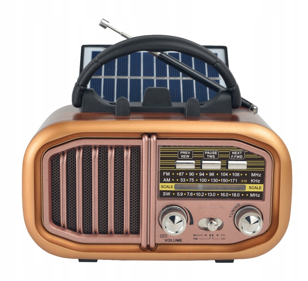 Radio retro Austin Retropolis Solar Bluetooth USB microSD 1200mAh Bluetooth Stan opakowania oryginalne