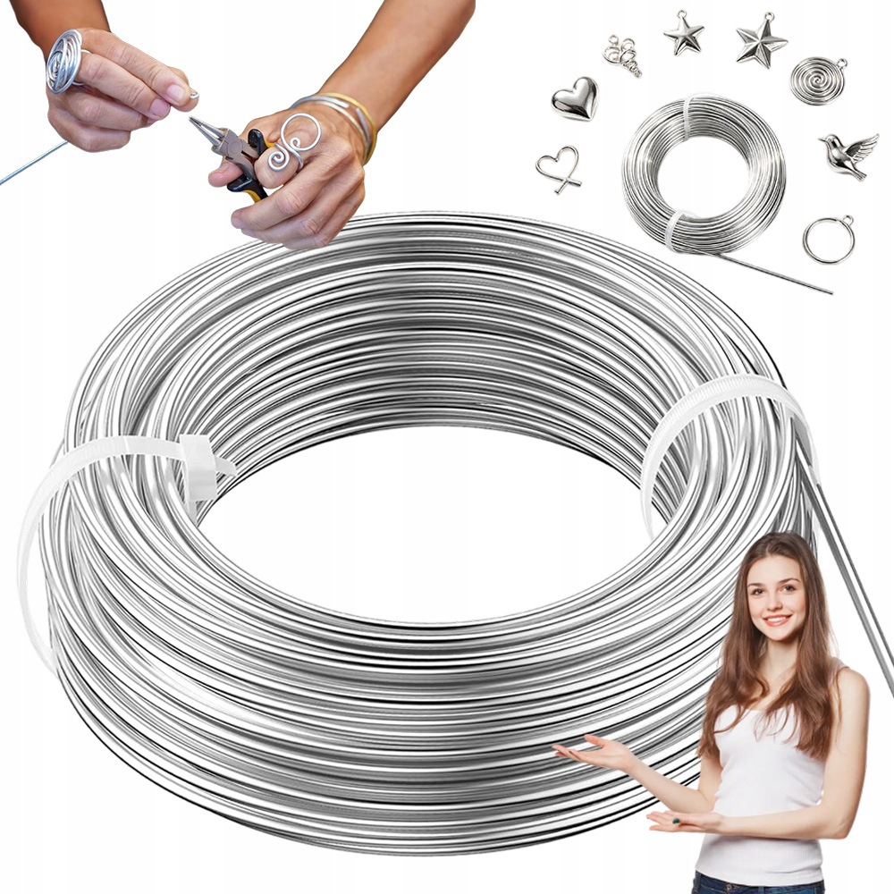 Hliníkový Drát Pro Ruční Výrobu Šperků, 30 M, 3 MM, Kovový