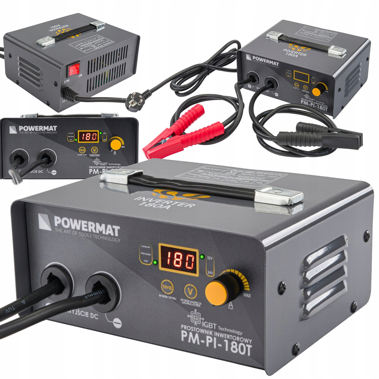 Prostownik Akumulatorowy Inwertorowy z Rozruchem 180A 12/24 V Ładowarka 30A
