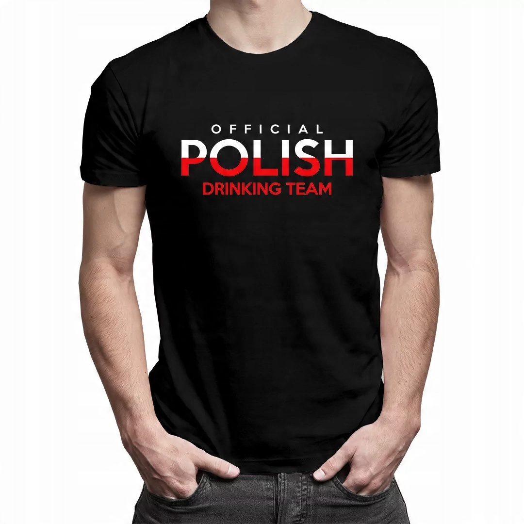 

Męska koszulka z nadrukiem polish drinking team