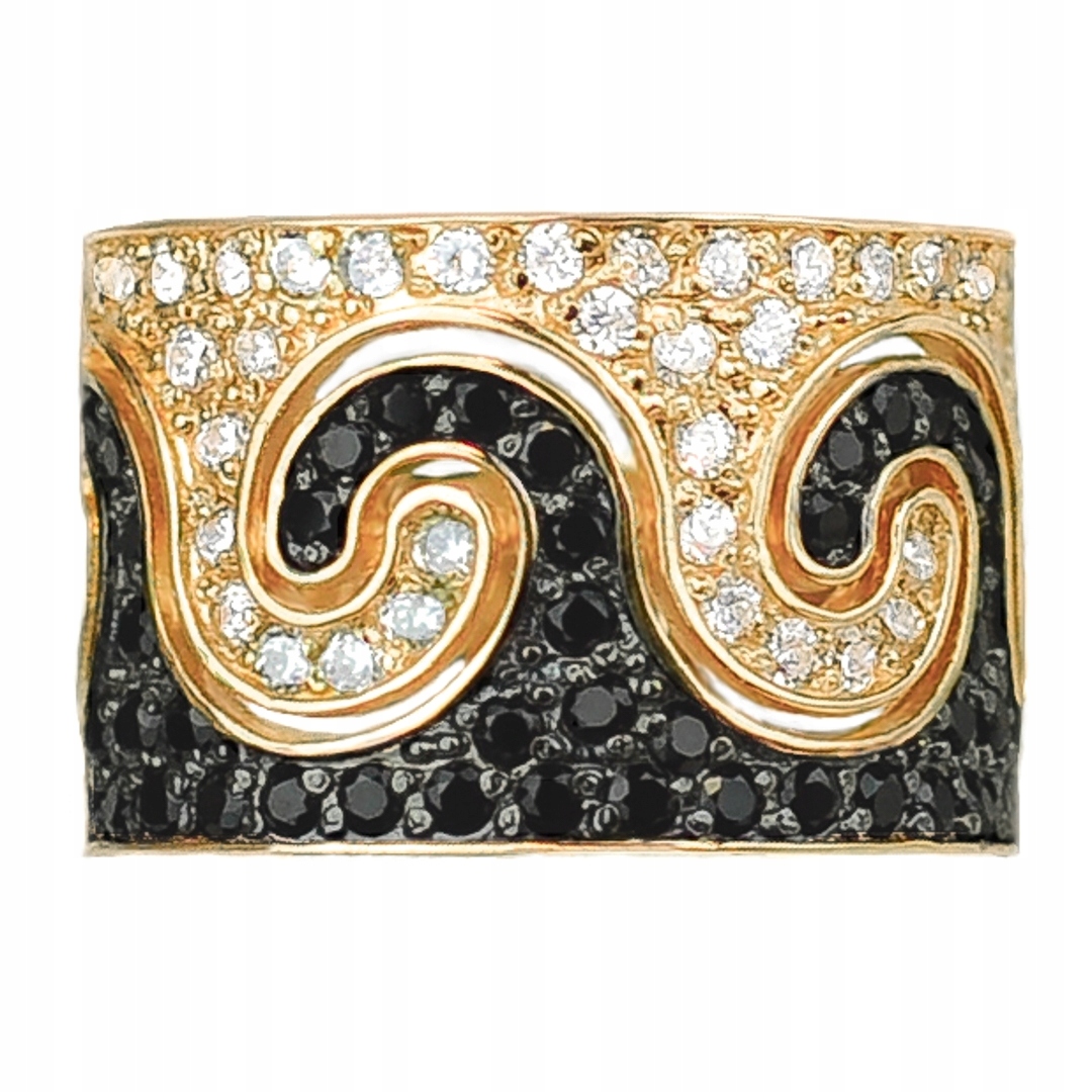 Zlatý Prstýnek Ryzosti 585, Černé Vlny Z Zirkon