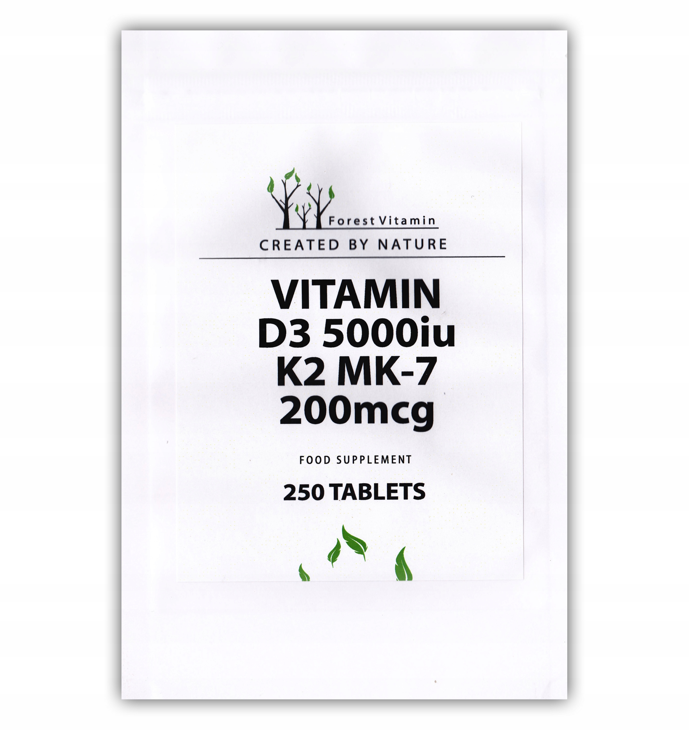 

Witamina D3 5000 iu+K2 MK-7 200 mcg 250 tab