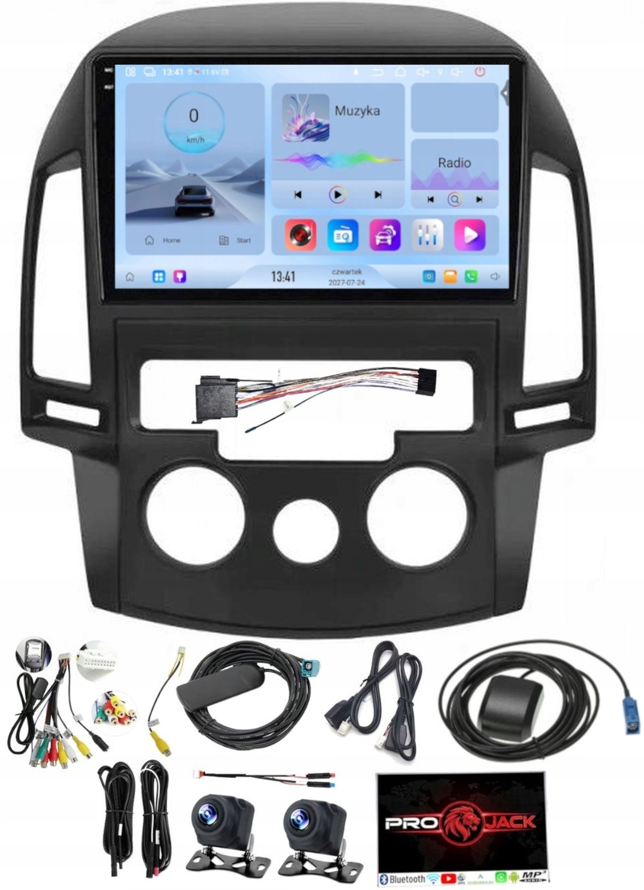 Rádio Navigácia Carplay Gps Android Bt Hyundai I30 2006-2012 4GB 64GB