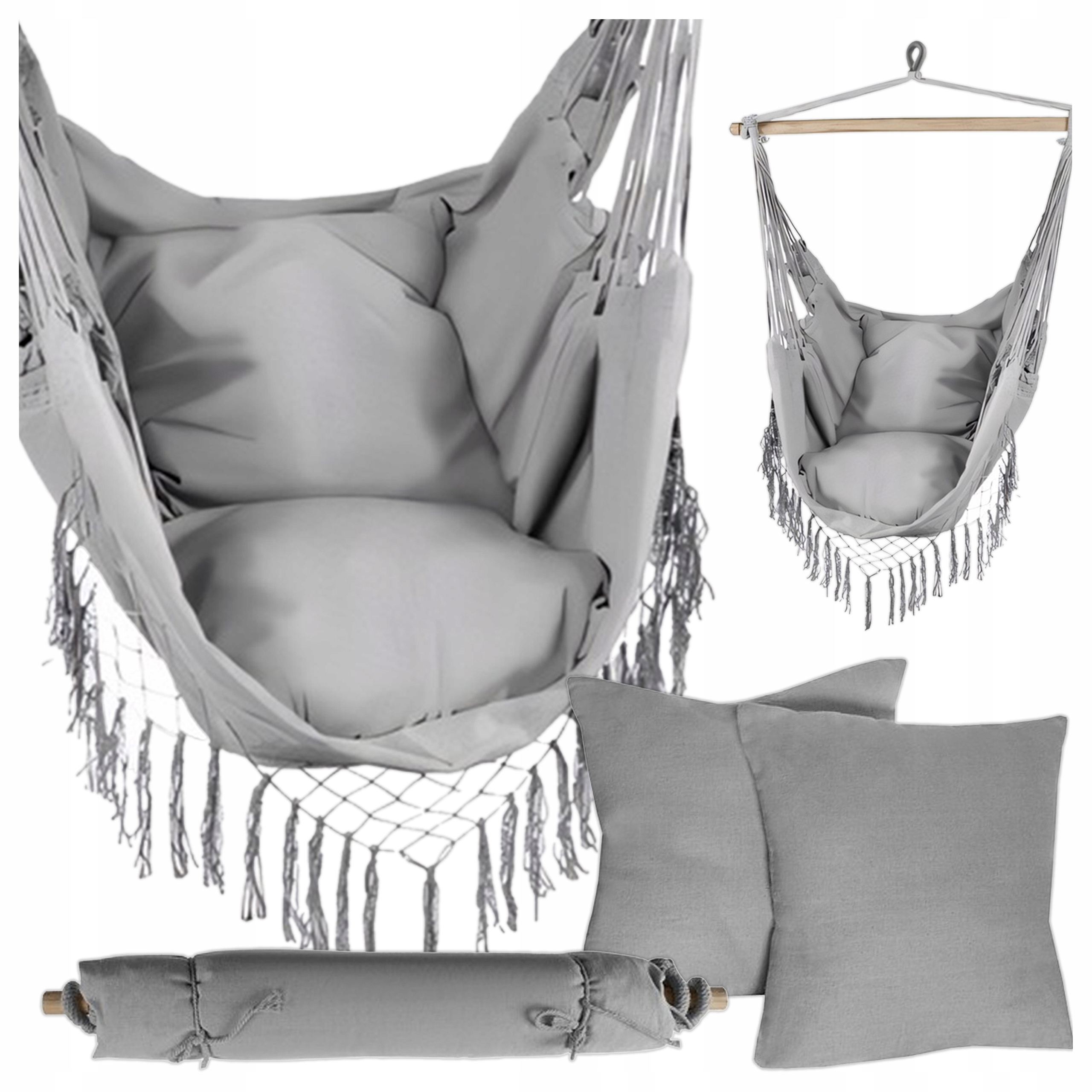 Zahradní Závěsné Křeslo Brazilské Houpací Houpačka Houpací Síť Kokon 2 Polštáře