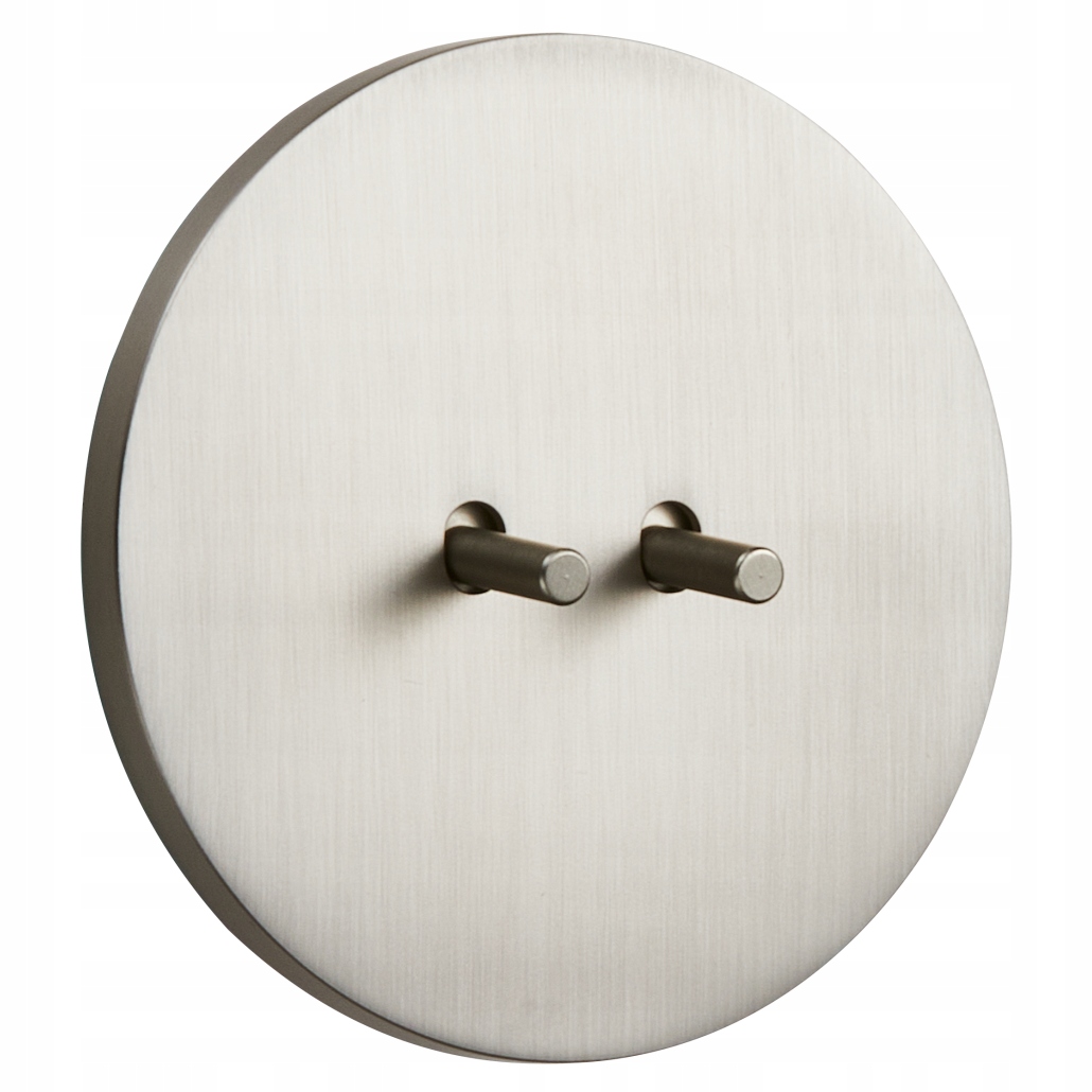 Włącznik okrągły metalowy podwójny schodowy nikiel Togglica Round 4U