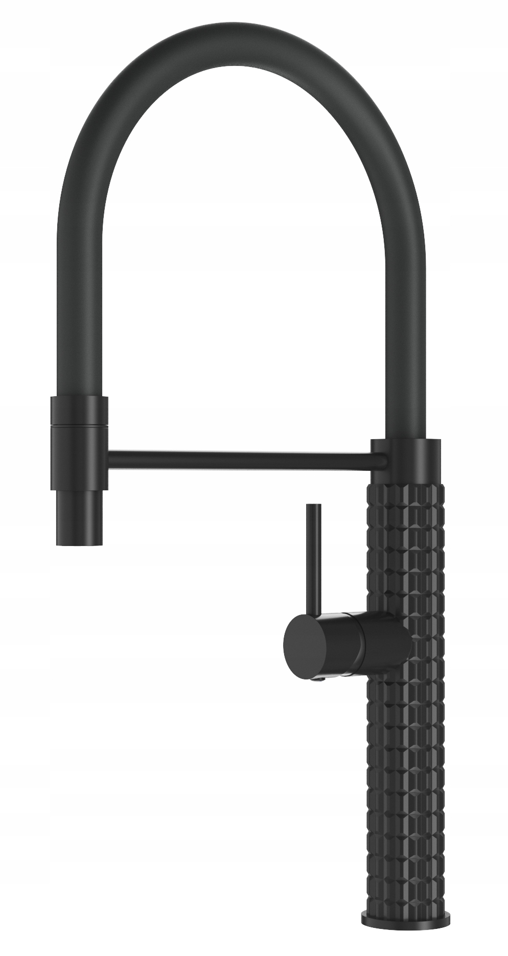 Čierna Kuchynská Batéria S Flexibilným Výtokom Do Umývadla, Moderný Fano